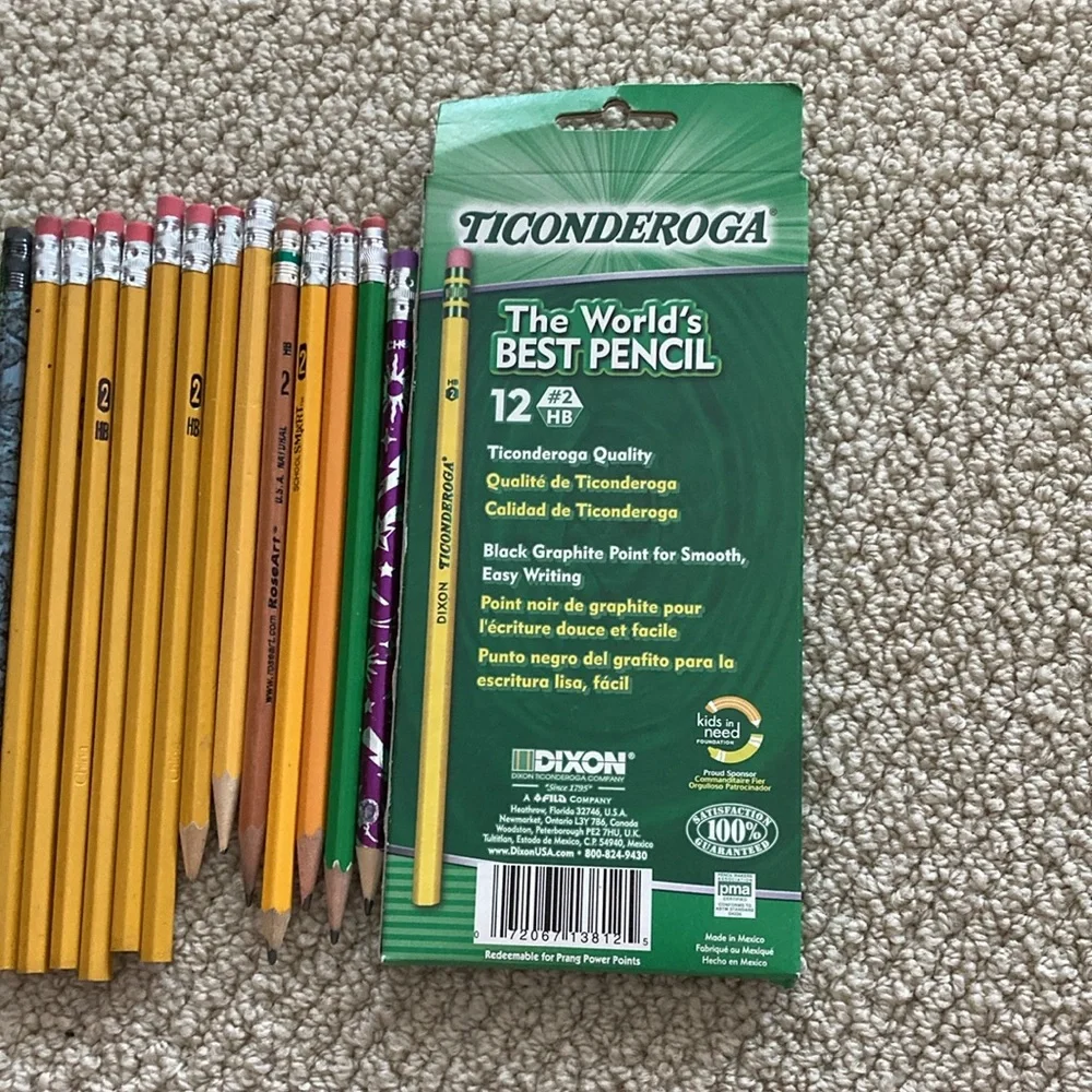 Ticonderoga Yellow Pencils - Pack of 12 Brand New Huge Bundle of #2 Pencils
